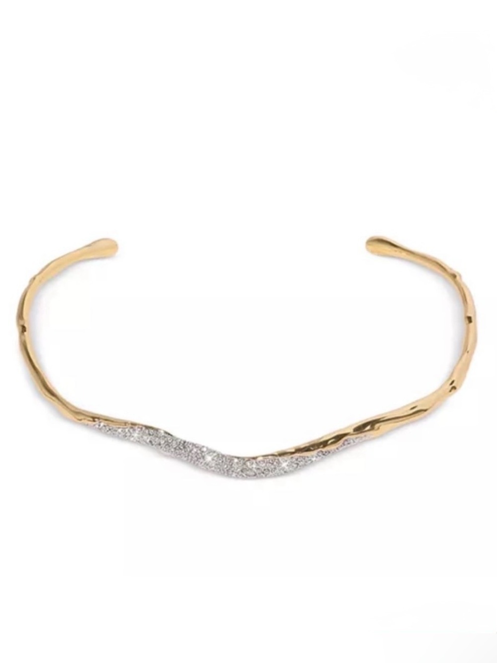 ALEXIS BITTAR Solanales Skinny Collar Necklace Gold Clear CZ JL19
